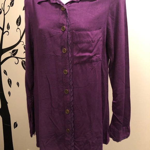 Studio West Apparel Eggplant Button Up Shirt - Picture 2 of 8
